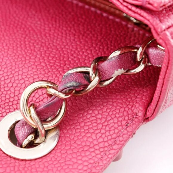 CHANEL COCO Mark top handle Handbag A93659 2WAYShoulder pink Caviar skin Women - Picture 3 of 12